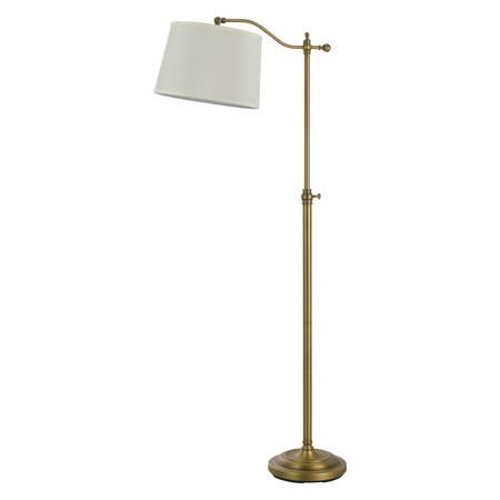 Antique Brass Wilmington One Light Pedestal Base Boom Arm Floor Lamp -  CAL LIGHTING, BO-2205FL-AB